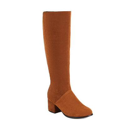Autumn  Winter Matte All-Match Retro Chunky Mid-Heel Womens Boots